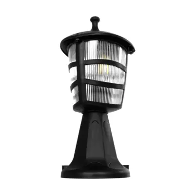 LEDTM® ZARDIN 203-0205 Vintage Επιδαπέδιο Φωτιστικό Φαναράκι Μονόφωτο 1 x E27 IP44 Μαύρο & Διάφανο Πλαστικό - Μ17 x Π17 x Υ35cm - Image 5