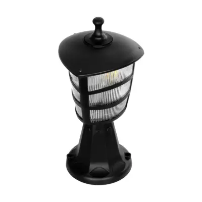 LEDTM® ZARDIN 203-0205 Vintage Επιδαπέδιο Φωτιστικό Φαναράκι Μονόφωτο 1 x E27 IP44 Μαύρο & Διάφανο Πλαστικό - Μ17 x Π17 x Υ35cm - Image 6
