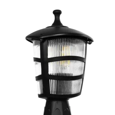 LEDTM® ZARDIN 203-0205 Vintage Επιδαπέδιο Φωτιστικό Φαναράκι Μονόφωτο 1 x E27 IP44 Μαύρο & Διάφανο Πλαστικό - Μ17 x Π17 x Υ35cm - Image 7