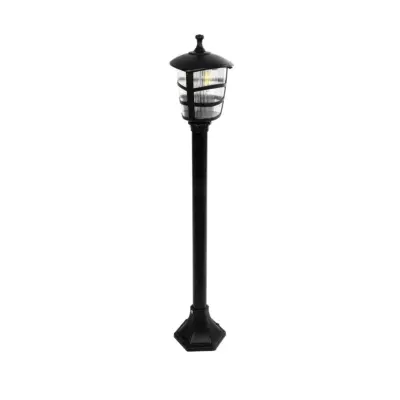 LEDTM® ZARDIN 203-0207 Vintage Επιδαπέδιο Φωτιστικό Κολωνάκι Κήπου Μονόφωτο 1 x E27 IP44 Μαύρο & Διάφανο Πλαστικό - Μ17 x Π17 x Υ92cm