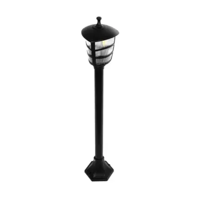 LEDTM® ZARDIN 203-0207 Vintage Επιδαπέδιο Φωτιστικό Κολωνάκι Κήπου Μονόφωτο 1 x E27 IP44 Μαύρο & Διάφανο Πλαστικό - Μ17 x Π17 x Υ92cm - Image 5