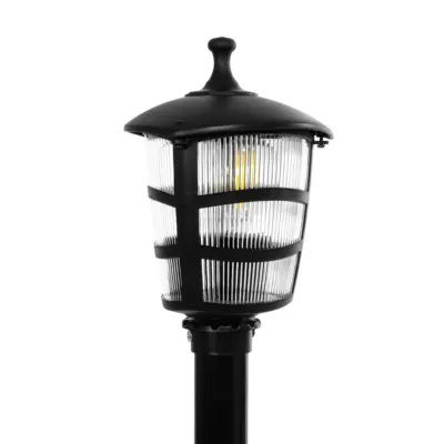 LEDTM® ZARDIN 203-0207 Vintage Επιδαπέδιο Φωτιστικό Κολωνάκι Κήπου Μονόφωτο 1 x E27 IP44 Μαύρο & Διάφανο Πλαστικό - Μ17 x Π17 x Υ92cm - Image 6