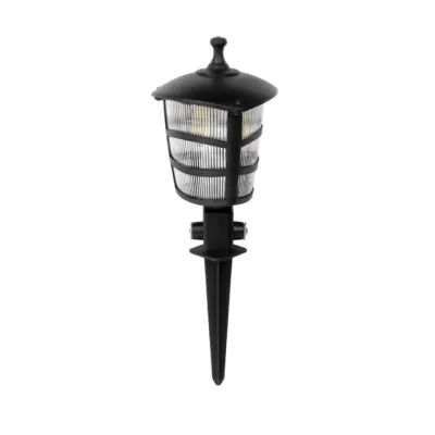 LEDTM® ZARDIN 203-0208 Vintage Καρφωτό Φωτιστικό Φαναράκι Μονόφωτο 1 x E27 IP44 Μαύρο & Διάφανο Πλαστικό - Μ17 x Π17 x Υ50cm