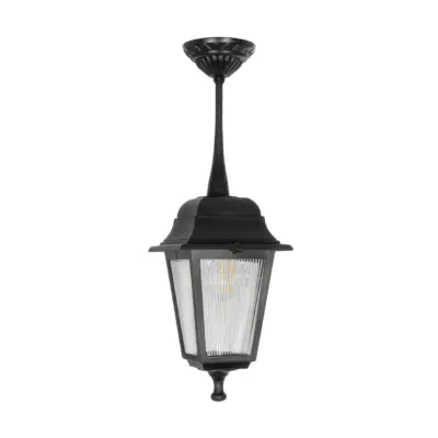 LEDTM® SOLME 203-0209 Vintage Κρεμαστό Φωτιστικό Φαναράκι Μονόφωτο 1 x E27 IP44 Μαύρο Πλαστικό - Μ15 x Π15 x Υ27cm - Image 4