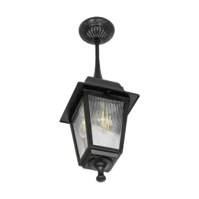 LEDTM® SOLME 203-0209 Vintage Κρεμαστό Φωτιστικό Φαναράκι Μονόφωτο 1 x E27 IP44 Μαύρο Πλαστικό - Μ15 x Π15 x Υ27cm - Image 5