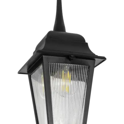 LEDTM® SOLME 203-0209 Vintage Κρεμαστό Φωτιστικό Φαναράκι Μονόφωτο 1 x E27 IP44 Μαύρο Πλαστικό - Μ15 x Π15 x Υ27cm - Image 6