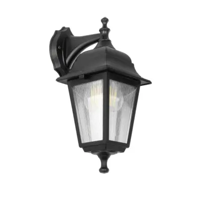 LEDTM® SOLME 203-0211 Vintage Επιτοίχιο Φωτιστικό Φαναράκι Μονόφωτο 1 x E27 IP44 Μαύρο Πλαστικό - Μ15 x Π20 x Υ35cm