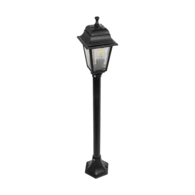 LEDTM® SOLME 203-0212 Vintage Επιδαπέδιο Φωτιστικό Κολωνάκι Κήπου Μονόφωτο 1 x E27 IP44 Μαύρο & Διάφανο Πλαστικό - Μ22 x Π22 x Υ100cm - Image 5