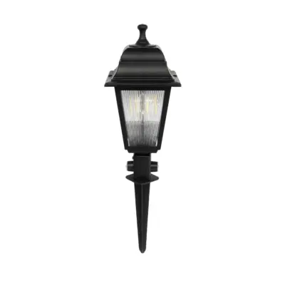 LEDTM® SOLME 203-0213 Vintage Καρφωτό Φωτιστικό Φαναράκι Μονόφωτο 1 x E27 IP44 Μαύρο & Διάφανο Πλαστικό - Μ22 x Π22 x Υ35cm
