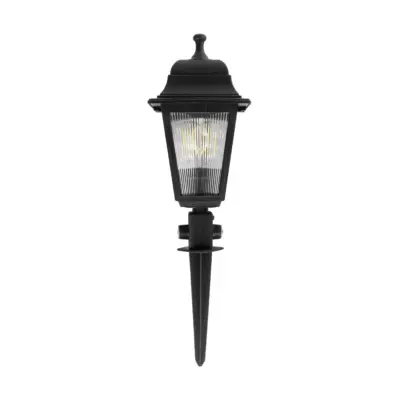 LEDTM® SOLME 203-0213 Vintage Καρφωτό Φωτιστικό Φαναράκι Μονόφωτο 1 x E27 IP44 Μαύρο & Διάφανο Πλαστικό - Μ22 x Π22 x Υ35cm - Image 4