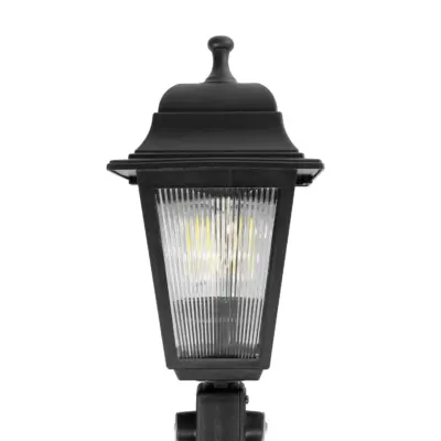 LEDTM® SOLME 203-0213 Vintage Καρφωτό Φωτιστικό Φαναράκι Μονόφωτο 1 x E27 IP44 Μαύρο & Διάφανο Πλαστικό - Μ22 x Π22 x Υ35cm - Image 6