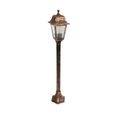 LEDTM® SOLME 203-0217 Vintage Επιδαπέδιο Φωτιστικό Κολωνάκι Κήπου Μονόφωτο 1 x E27 IP44 Χάλκινο & Διάφανο Πλαστικό - Μ22 x Π22 x Υ100cm