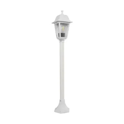 LEDTM® SOLME 203-0222 Vintage Επιδαπέδιο Φωτιστικό Κολωνάκι Κήπου Μονόφωτο 1 x E27 IP44 Λευκό & Διάφανο Πλαστικό - Μ22 x Π22 x Υ100cm - Image 4