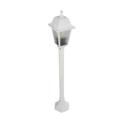 LEDTM® SOLME 203-0222 Vintage Επιδαπέδιο Φωτιστικό Κολωνάκι Κήπου Μονόφωτο 1 x E27 IP44 Λευκό & Διάφανο Πλαστικό - Μ22 x Π22 x Υ100cm - Image 5
