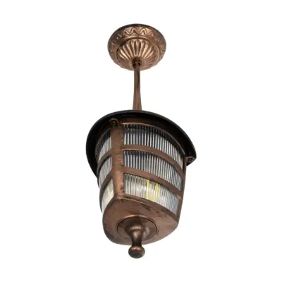 LEDTM® ZARDIN 203-0224 Vintage Κρεμαστό Φωτιστικό Φαναράκι Μονόφωτο 1 x E27 IP44 Χάλκινο Πλαστικό - Μ17 x Π17 x Υ42cm - Image 5