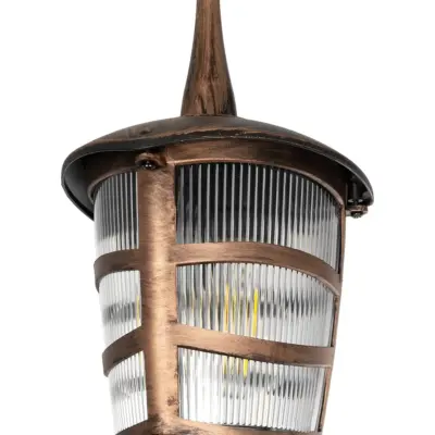 LEDTM® ZARDIN 203-0224 Vintage Κρεμαστό Φωτιστικό Φαναράκι Μονόφωτο 1 x E27 IP44 Χάλκινο Πλαστικό - Μ17 x Π17 x Υ42cm - Image 6