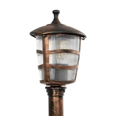 LEDTM® ZARDIN 203-0227 Vintage Επιδαπέδιο Φωτιστικό Κολωνάκι Κήπου Μονόφωτο 1 x E27 IP44 Χάλκινο & Διάφανο Πλαστικό - Μ17 x Π22 x Υ30cm - Image 6