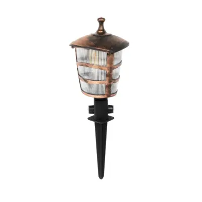 LEDTM® ZARDIN 203-0228 Vintage Καρφωτό Φωτιστικό Φαναράκι Μονόφωτο 1 x E27 IP44 Χάλκινο & Διάφανο Πλαστικό - Μ17 x Π17 x Υ50cm