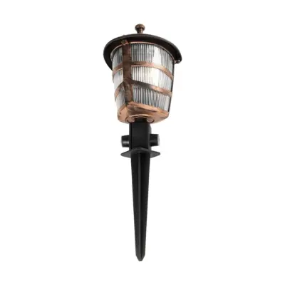 LEDTM® ZARDIN 203-0228 Vintage Καρφωτό Φωτιστικό Φαναράκι Μονόφωτο 1 x E27 IP44 Χάλκινο & Διάφανο Πλαστικό - Μ17 x Π17 x Υ50cm - Image 5