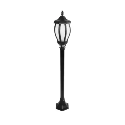 LEDTM® VERDI 203-0230 Vintage Επιδαπέδιο Φωτιστικό Κολωνάκι Κήπου Μονόφωτο 1 x E27 IP44 Μαύρο & Διάφανο Πλαστικό - Μ17 x Π17 x Υ104.5cm
