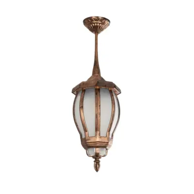 LEDTM® VERDI 203-0234 Vintage Κρεμαστό Φωτιστικό Φαναράκι Μονόφωτο 1 x E27 IP44 Χάλκινο Πλαστικό - Μ17 x Π17 x Υ47cm