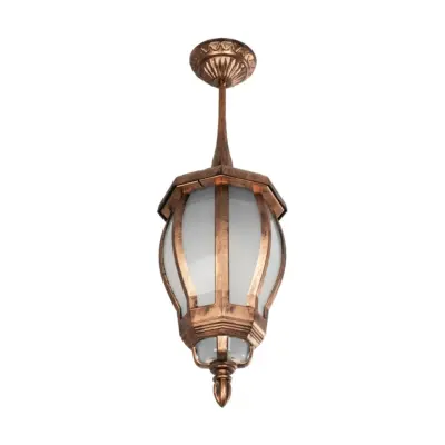 LEDTM® VERDI 203-0234 Vintage Κρεμαστό Φωτιστικό Φαναράκι Μονόφωτο 1 x E27 IP44 Χάλκινο Πλαστικό - Μ17 x Π17 x Υ47cm - Image 5