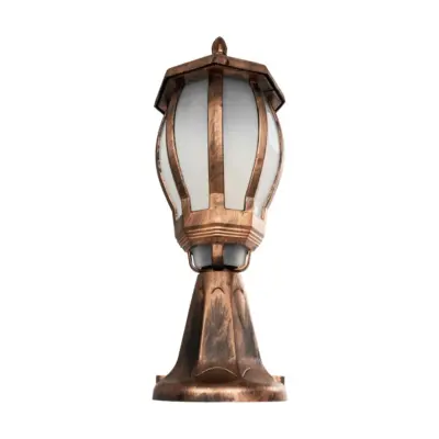 LEDTM® VERDI 203-0235 Vintage Επιδαπέδιο Φωτιστικό Φαναράκι Μονόφωτο 1 x E27 IP44 Χάλκινο & Διάφανο Πλαστικό - Μ18 x Π18 x Υ46cm - Image 5