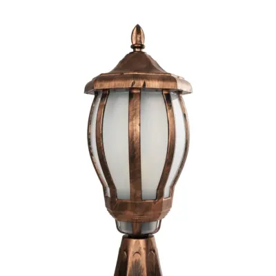 LEDTM® VERDI 203-0235 Vintage Επιδαπέδιο Φωτιστικό Φαναράκι Μονόφωτο 1 x E27 IP44 Χάλκινο & Διάφανο Πλαστικό - Μ18 x Π18 x Υ46cm - Image 6