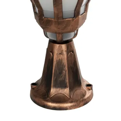 LEDTM® VERDI 203-0235 Vintage Επιδαπέδιο Φωτιστικό Φαναράκι Μονόφωτο 1 x E27 IP44 Χάλκινο & Διάφανο Πλαστικό - Μ18 x Π18 x Υ46cm - Image 7
