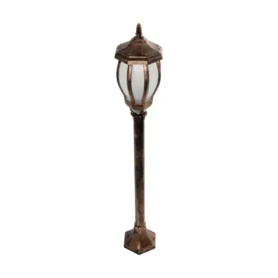 LEDTM® VERDI 203-0236 Vintage Επιδαπέδιο Φωτιστικό Κολωνάκι Κήπου Μονόφωτο 1 x E27 IP44 Χάλκινο & Διάφανο Πλαστικό - Μ17 x Π17 x Υ104.5cm - Image 5