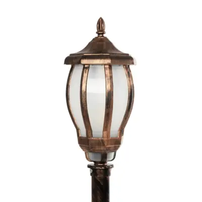 LEDTM® VERDI 203-0236 Vintage Επιδαπέδιο Φωτιστικό Κολωνάκι Κήπου Μονόφωτο 1 x E27 IP44 Χάλκινο & Διάφανο Πλαστικό - Μ17 x Π17 x Υ104.5cm - Image 6