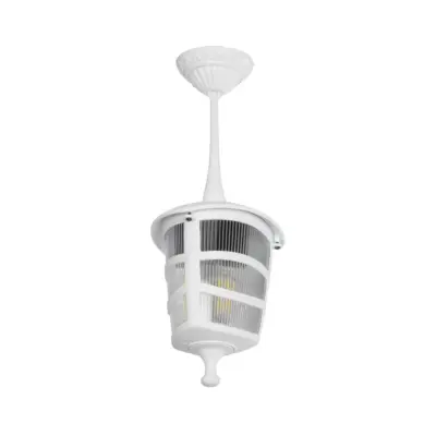 LEDTM® ZARDIN 203-0237 Vintage Κρεμαστό Φωτιστικό Φαναράκι Μονόφωτο 1 x E27 IP44 Λευκό Πλαστικό - Μ17 x Π17 x Υ42cm