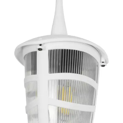 LEDTM® ZARDIN 203-0237 Vintage Κρεμαστό Φωτιστικό Φαναράκι Μονόφωτο 1 x E27 IP44 Λευκό Πλαστικό - Μ17 x Π17 x Υ42cm - Image 6