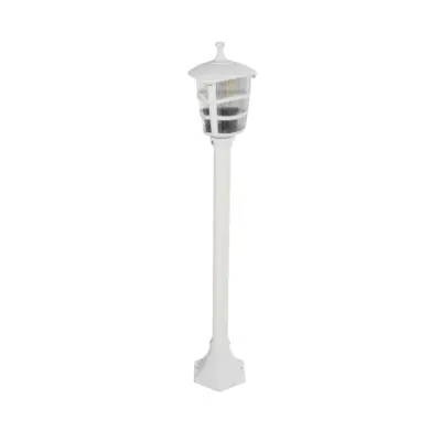 LEDTM® ZARDIN 203-0240 Vintage Επιδαπέδιο Φωτιστικό Κολωνάκι Κήπου Μονόφωτο 1 x E27 IP44 Λευκό & Διάφανο Πλαστικό - Μ16 x Π16 x Υ100cm