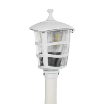 LEDTM® ZARDIN 203-0240 Vintage Επιδαπέδιο Φωτιστικό Κολωνάκι Κήπου Μονόφωτο 1 x E27 IP44 Λευκό & Διάφανο Πλαστικό - Μ16 x Π16 x Υ100cm - Image 6