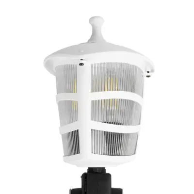 LEDTM® ZARDIN 203-0241 Vintage Καρφωτό Φωτιστικό Φαναράκι Μονόφωτο 1 x E27 IP44 Λευκό & Διάφανο Πλαστικό - Μ16 x Π16 x Υ51cm - Image 6