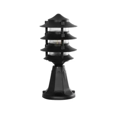 LEDTM® LANTERNA 203-0243 Μοντέρνο Επιδαπέδιο Φωτιστικό Φαναράκι Μονόφωτο 1 x E27 IP44 Μαύρο & Διάφανο Πλαστικό - Μ16 x Π16 x Υ35cm