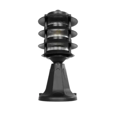 LEDTM® LANTERNA 203-0243 Μοντέρνο Επιδαπέδιο Φωτιστικό Φαναράκι Μονόφωτο 1 x E27 IP44 Μαύρο & Διάφανο Πλαστικό - Μ16 x Π16 x Υ35cm - Image 5