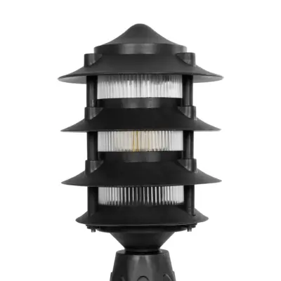LEDTM® LANTERNA 203-0243 Μοντέρνο Επιδαπέδιο Φωτιστικό Φαναράκι Μονόφωτο 1 x E27 IP44 Μαύρο & Διάφανο Πλαστικό - Μ16 x Π16 x Υ35cm - Image 6