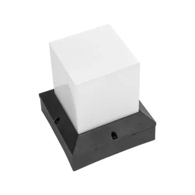 LEDTM® CUBIX 203-0245 Μοντέρνο Επιδαπέδιο Φωτιστικό Μονόφωτο 1 x E27 IP44 Μαύρο Πλαστικό - Μ22.5 x Π22.5 x Υ25cm - Image 5
