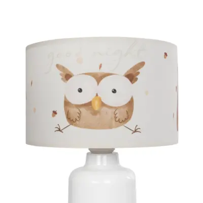 LEDTM® OWL 204-0024 Παιδικό Eπιτραπέζιο Φωτιστικό Πορτατίφ Μονόφωτο 1 x E27 IP20 Πολύχρωμο Ύφασμα με Λευκό Πλαστικό - Μ24 x Π24 x Υ32cm - Image 7