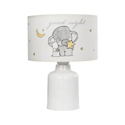 LEDTM® ELEPHANT 204-0025 Παιδικό Eπιτραπέζιο Φωτιστικό Πορτατίφ Μονόφωτο 1 x E27 IP20 Πολύχρωμο Ύφασμα με Λευκό Πλαστικό - Μ24 x Π24 x Υ32cm - Image 4