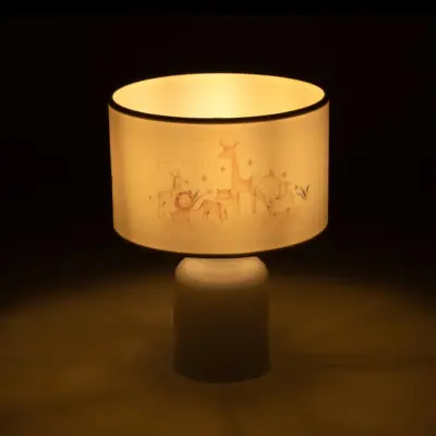 LEDTM® GIRAFFE 204-0026 Παιδικό Eπιτραπέζιο Φωτιστικό Πορτατίφ Μονόφωτο 1 x E27 IP20 Πολύχρωμο Ύφασμα με Λευκό Πλαστικό - Μ24 x Π24 x Υ32cm - Image 3