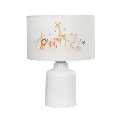 LEDTM® GIRAFFE 204-0026 Παιδικό Eπιτραπέζιο Φωτιστικό Πορτατίφ Μονόφωτο 1 x E27 IP20 Πολύχρωμο Ύφασμα με Λευκό Πλαστικό - Μ24 x Π24 x Υ32cm - Image 4
