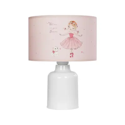LEDTM® BALLERINA 204-0029 Παιδικό Eπιτραπέζιο Φωτιστικό Πορτατίφ Μονόφωτο 1 x E27 IP20 Πολύχρωμο Ύφασμα με Λευκό Πλαστικό - Μ24 x Π24 x Υ32cm - Image 4