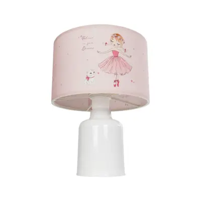 LEDTM® BALLERINA 204-0029 Παιδικό Eπιτραπέζιο Φωτιστικό Πορτατίφ Μονόφωτο 1 x E27 IP20 Πολύχρωμο Ύφασμα με Λευκό Πλαστικό - Μ24 x Π24 x Υ32cm - Image 5