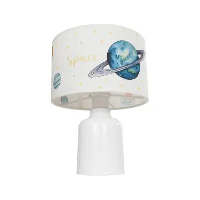LEDTM® SATURN 204-0030 Παιδικό Eπιτραπέζιο Φωτιστικό Πορτατίφ Μονόφωτο 1 x E27 IP20 Πολύχρωμο Ύφασμα με Λευκό Πλαστικό - Μ24 x Π24 x Υ32cm - Image 5