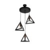 LEDTM® TRIANGLE 203-0162 Μοντέρνο Κρεμαστό Φωτιστικό Οροφής με Ντουί 3 x E27 AC 220-240V IP20 - Μάυρο & Χάλκινο - Μ67 x Π67 x Υ50cm - Image 2
