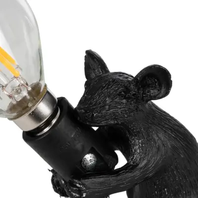 LEDTM® MOUSE 00678 Vintage Επιτραπέζιο Φωτιστικό Πορτατίφ Μονόφωτο 1 x E12 IP20 Μαύρο Πλαστικό - Μ12 x Π4 x Υ10cm - Image 6