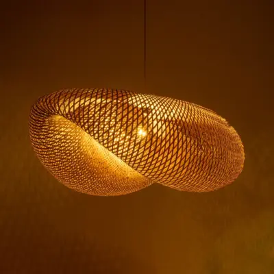 LEDTM® MEXICO 00721 Boho Κρεμαστό Φωτιστικό Οροφής με Ντουί 1 x E27 AC 220-240V IP20 - Μπεζ - Μ100 x Π80 x Υ35cm - Image 3